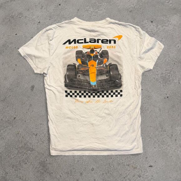 mclaren Other - McLaren F1 2023 white t-shirt with orange/black race car graphic and checkered f